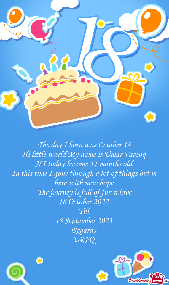 The day I born was October 18