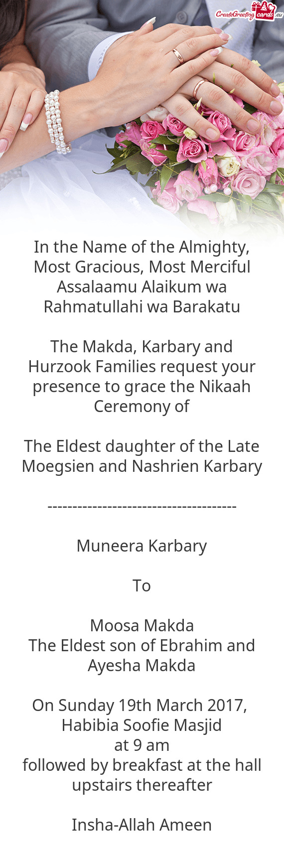 The Eldest daughter of the Late Moegsien and Nashrien Karbary