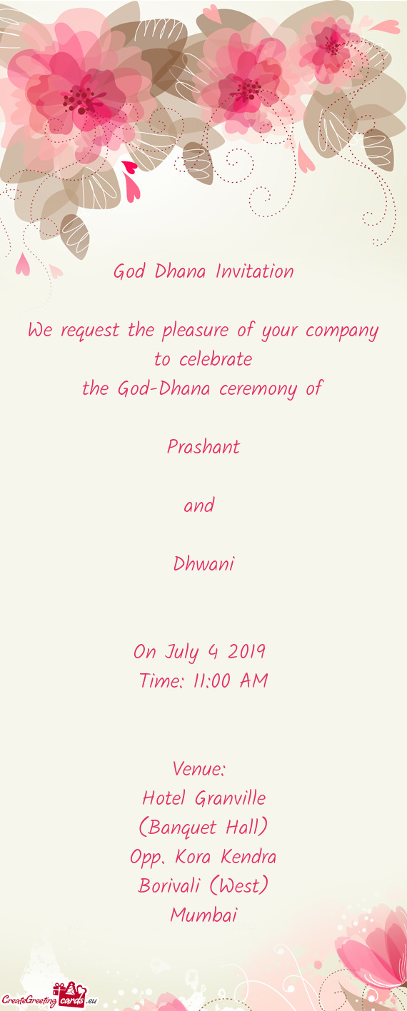 The God-Dhana ceremony of