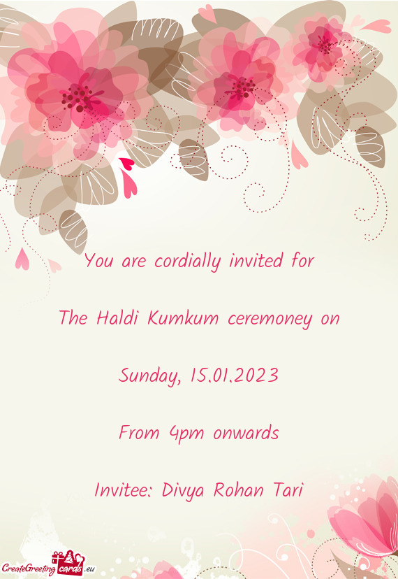 The Haldi Kumkum ceremoney on