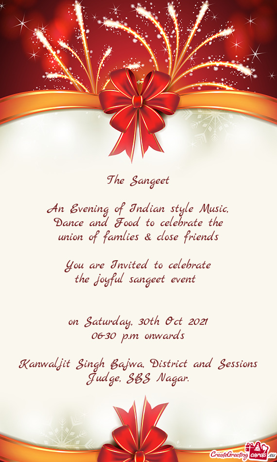 The joyful sangeet event