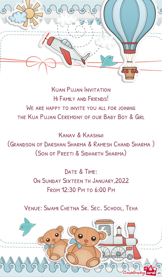 The Kua Pujan Ceremony of our Baby Boy & Girl