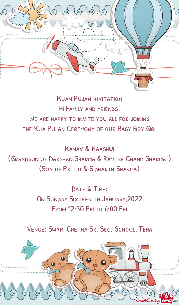 The Kua Pujan Ceremony of our Baby Boy Girl