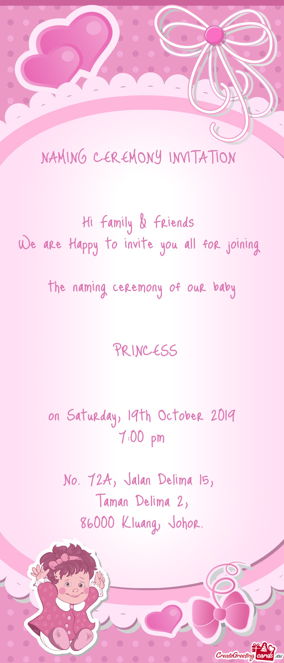 The naming ceremony of our baby