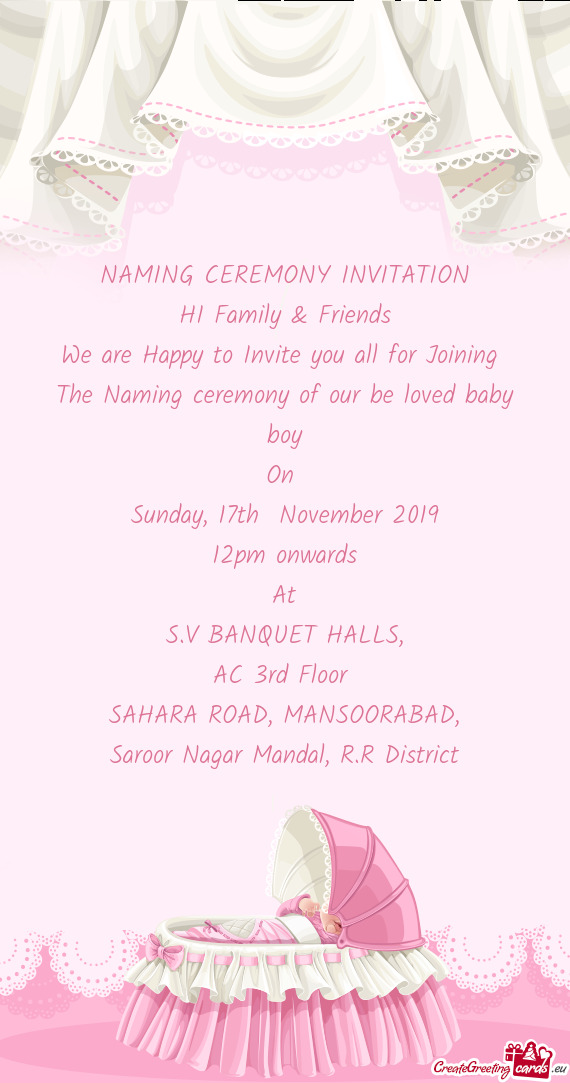 The Naming ceremony of our be loved baby boy