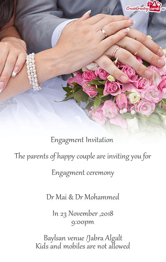 The parents of happy couple are inviting you for