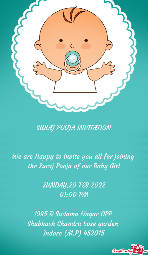 The Suraj Pooja of our Baby Girl