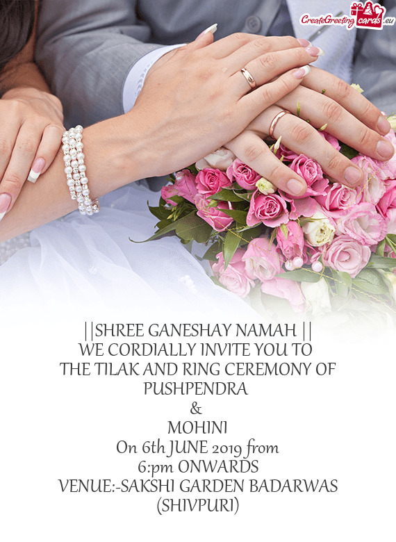 THE TILAK AND RING CEREMONY OF