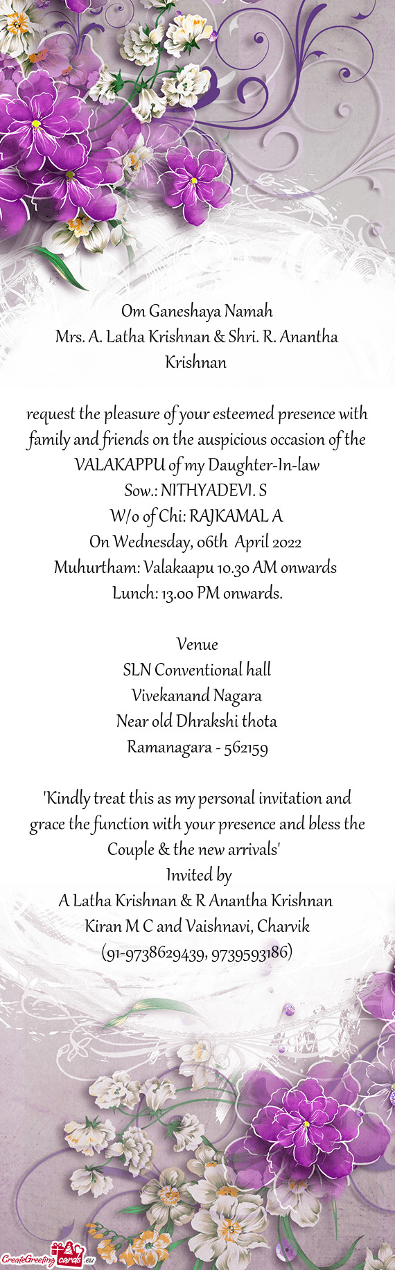 The VALAKAPPU of my Daughter-In-law