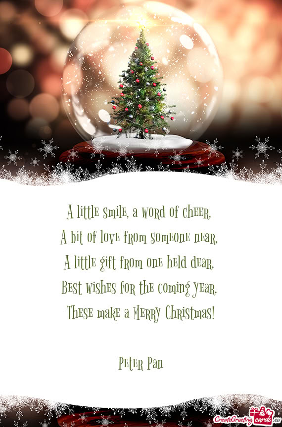 These make a Merry Christmas! Peter Pan