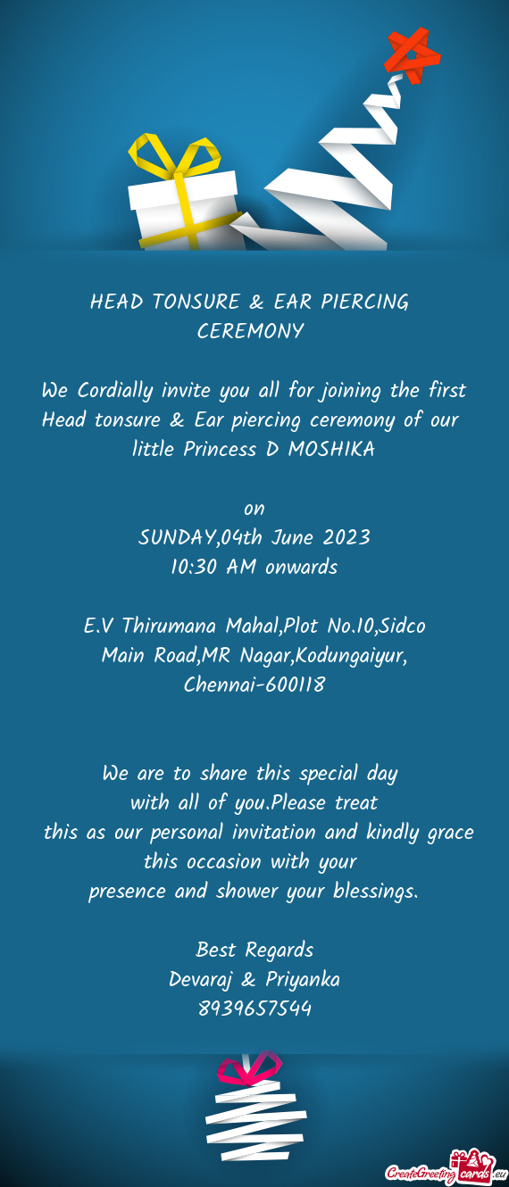 This as our personal invitation and kindly grace this occasion with your