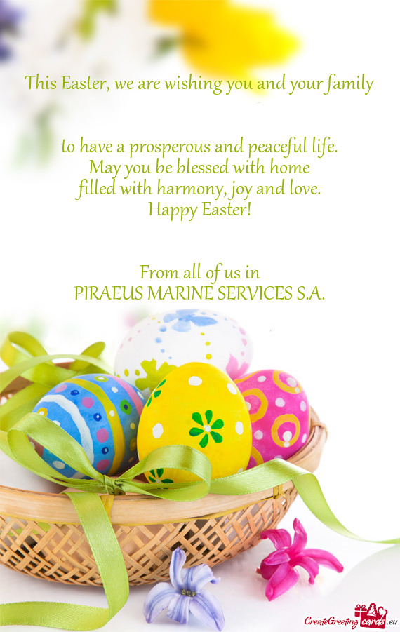 This Easter, we are wishing you and your family