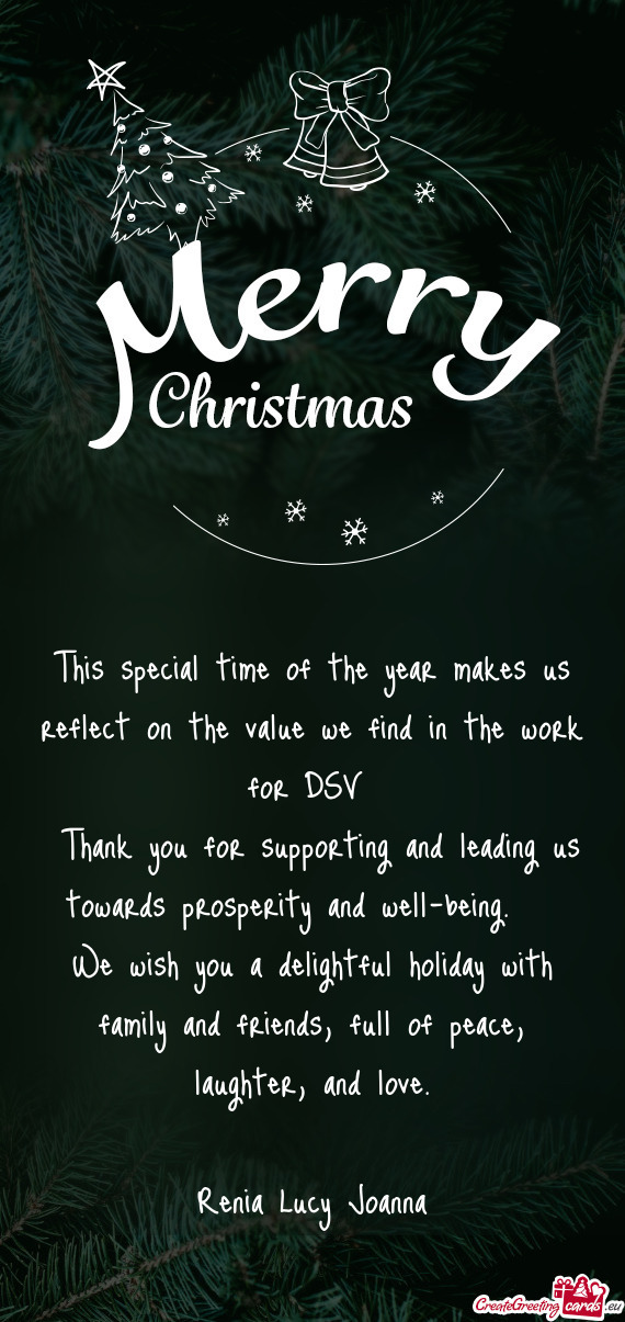 This special time of the year makes us reflect on the value we find in the work for DSV