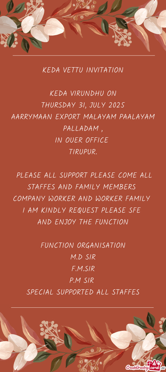 THURSDAY 31, JULY 2025