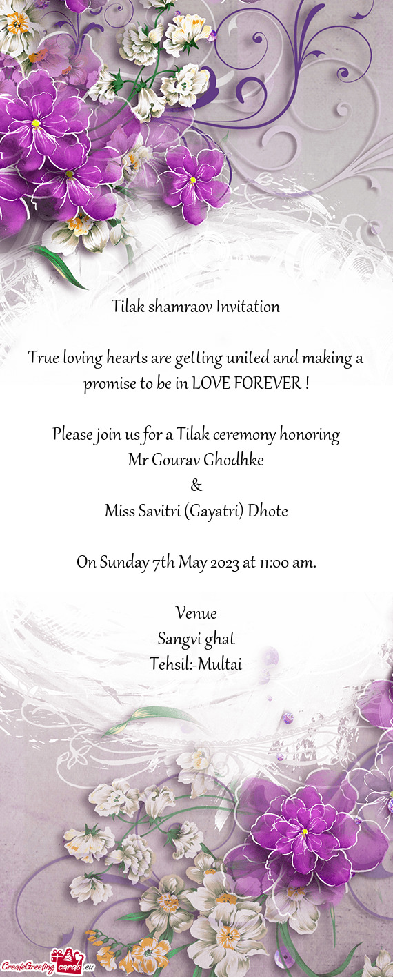 Tilak shamraov Invitation