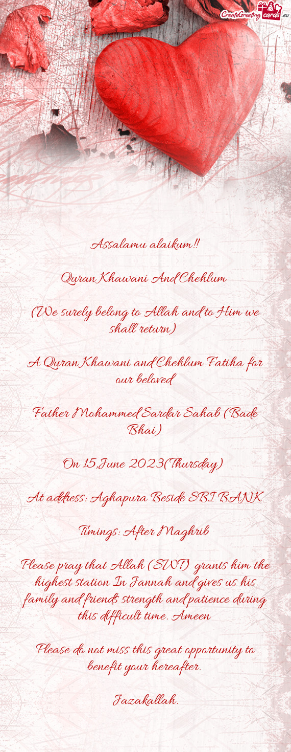 Timings: After Maghrib