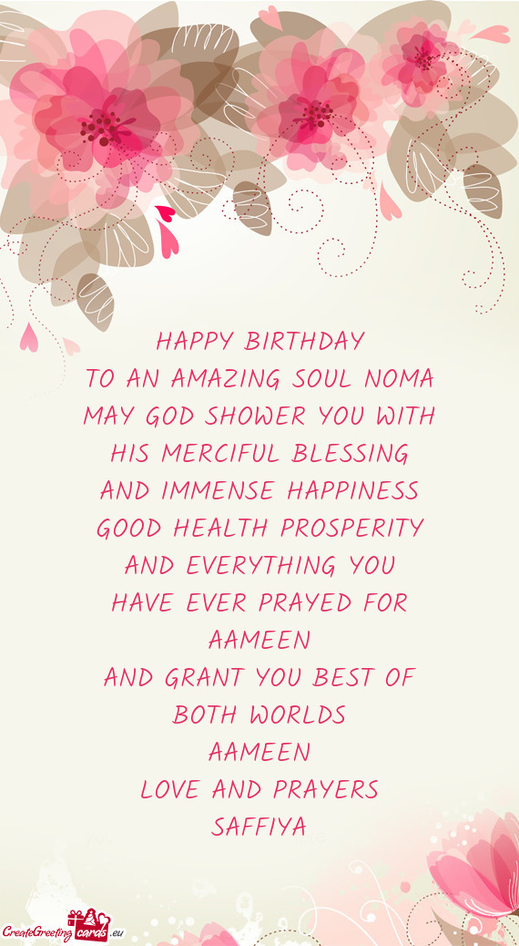 TO AN AMAZING SOUL NOMA