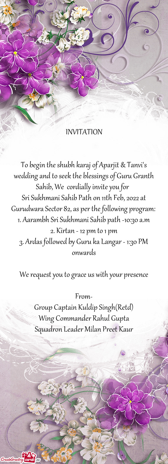 To begin the shubh karaj of Aparjit & Tanvi