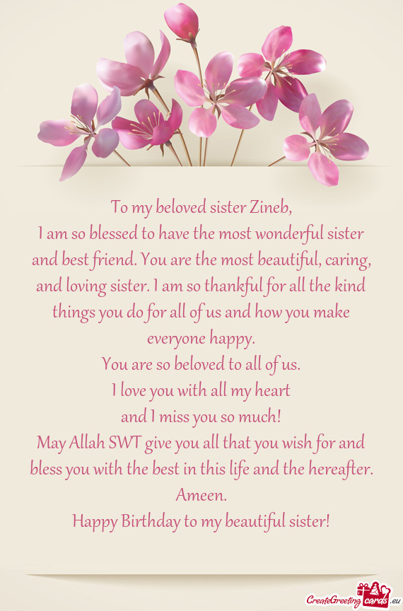 To my beloved sister Zineb