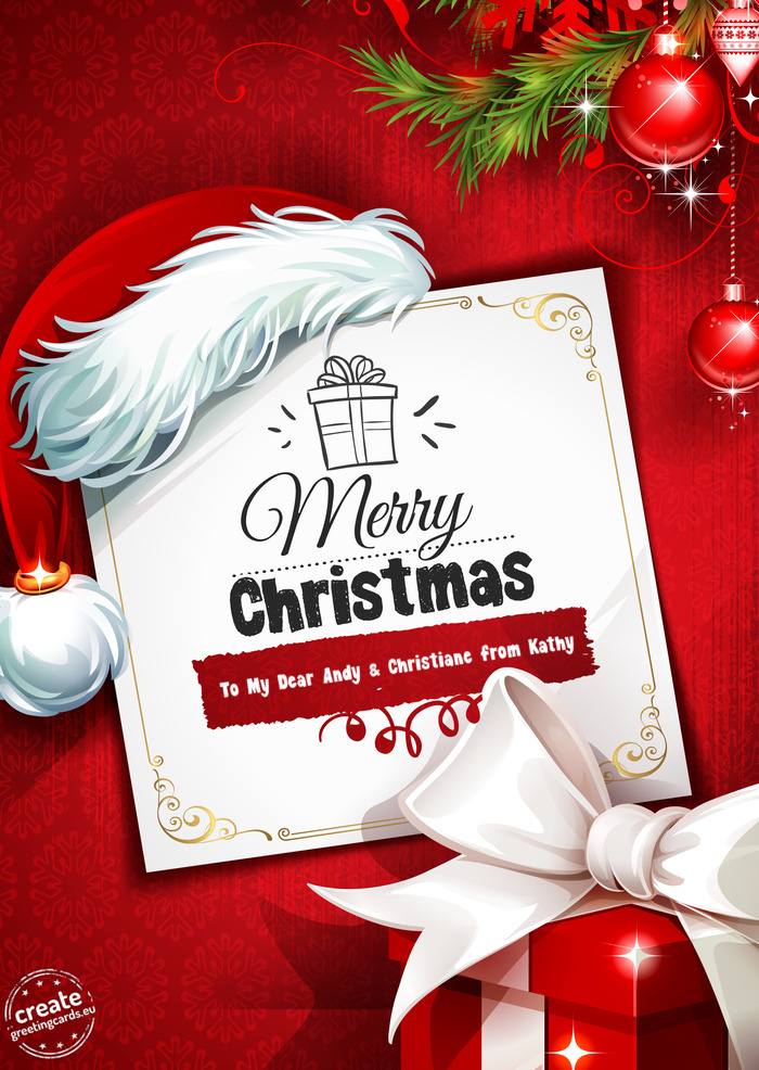 To My Dear Andy & Christiane from Kathy