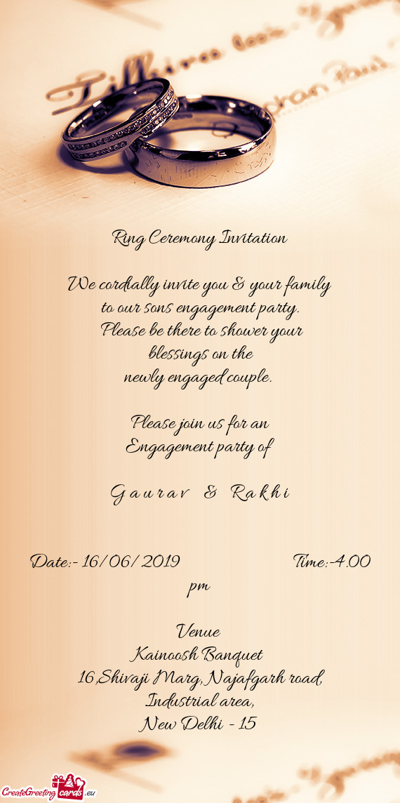 To our sons engagement party