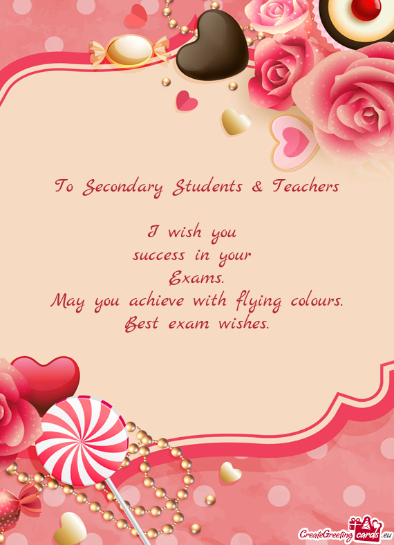 To Secondary Students & Teachers