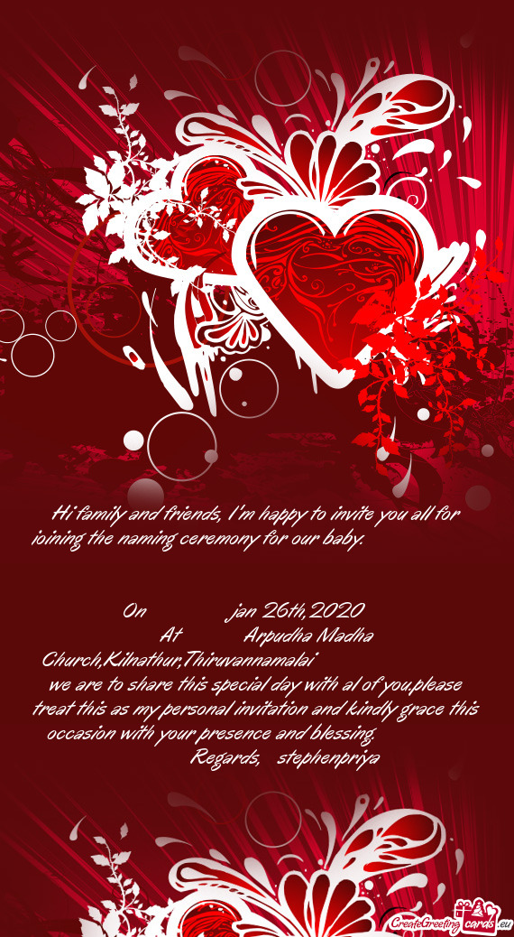 To share this special day with al of you.please treat this as my personal invitation and kindly gra