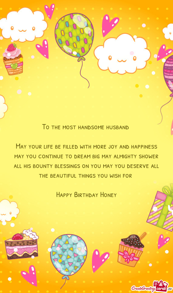 To the most handsome husband