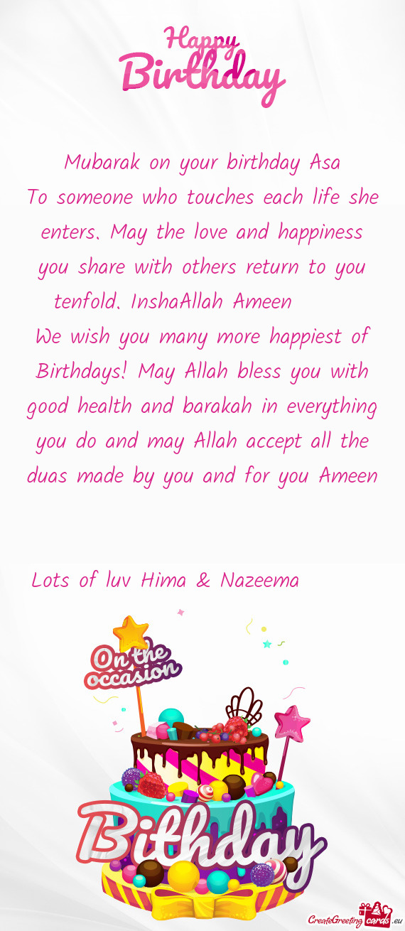 To you tenfold. InshaAllah Ameen 💕🥰💝