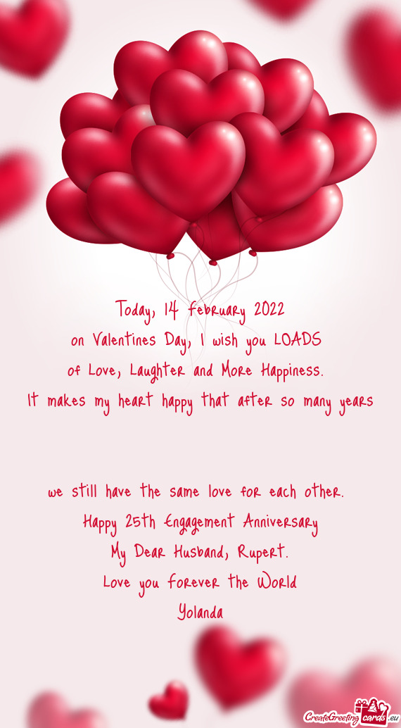 Today, 14 February 2022