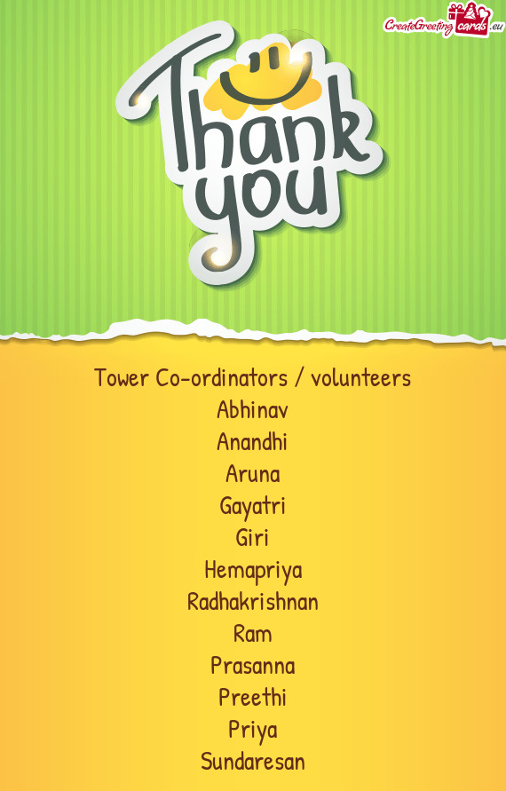 Tower Co-ordinators / volunteers