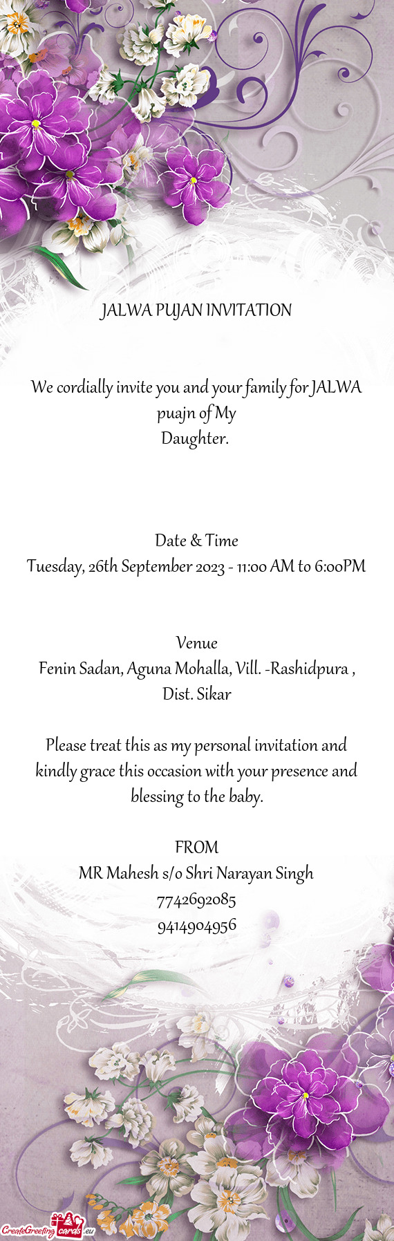 Tuesday, 26th September 2023 - 11:00 AM to 6:00PM