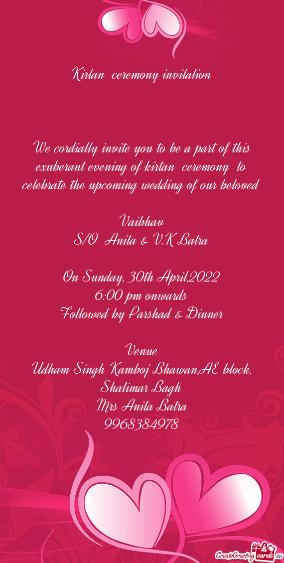 Upcoming wedding of our beloved