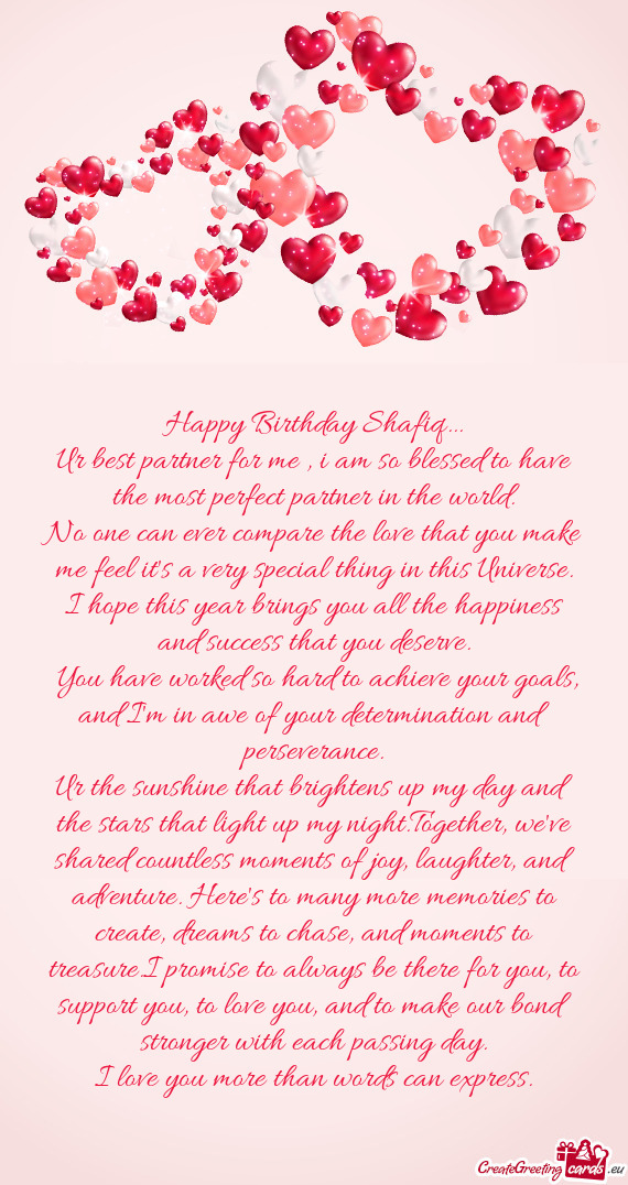 Ur best partner for me , i am so blessed to have the most perfect partner in the world