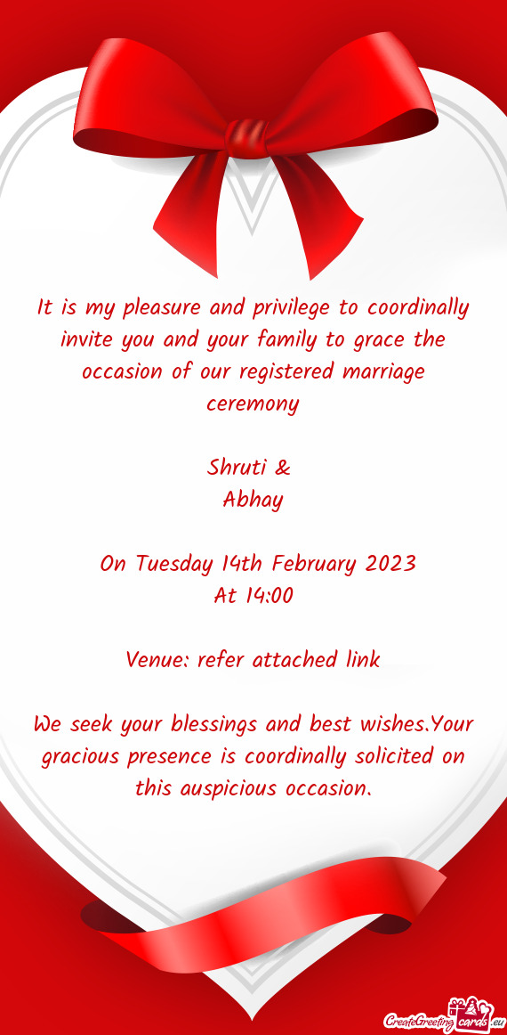 Ur registered marriage ceremony