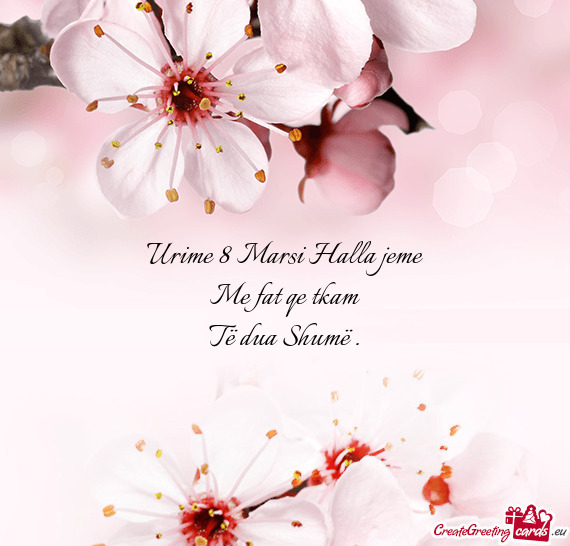 Urime 8 Marsi Halla jeme