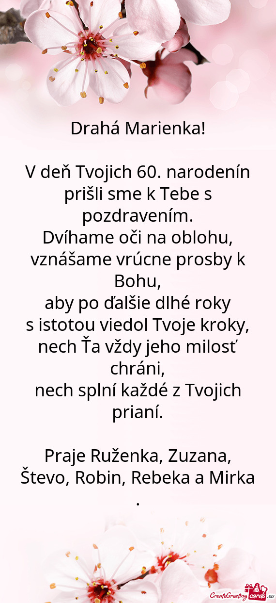 V deň Tvojich 60. narodenín