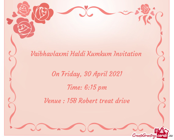 Vaibhavlaxmi Haldi Kumkum Invitation