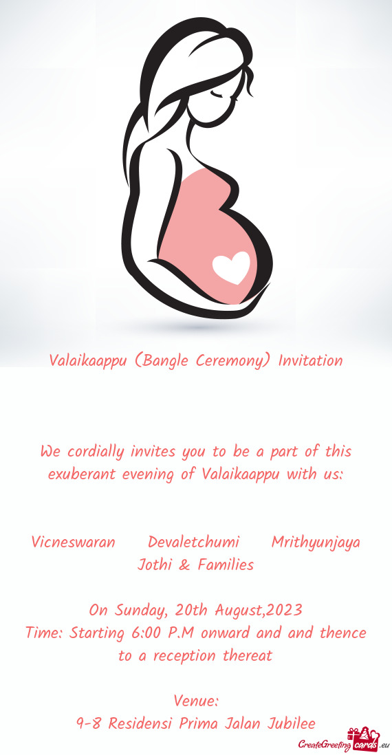 Valaikaappu (Bangle Ceremony) Invitation