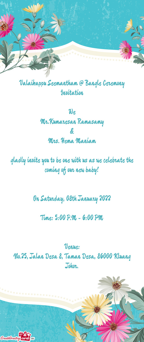 Valaikappu Seemantham @ Bangle Ceremony Invitation