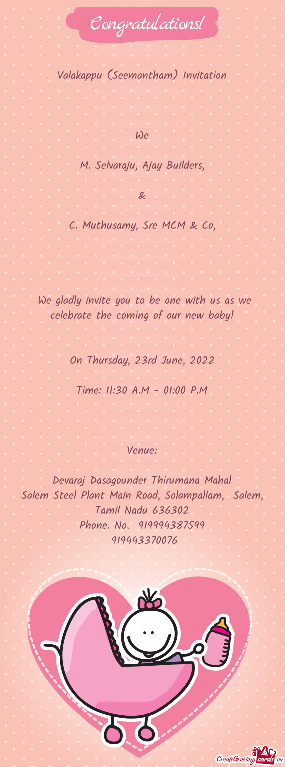 Valakappu (Seemantham) Invitation