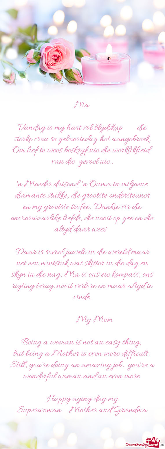 Vandag is my hart vol blydskap🙇🏻‍♀️🙏🏻die sterke vrou se geboortedag het aangebreek