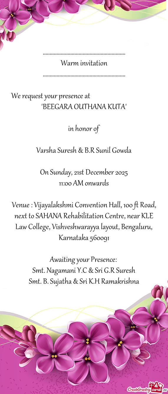 Varsha Suresh & B.R Sunil Gowda