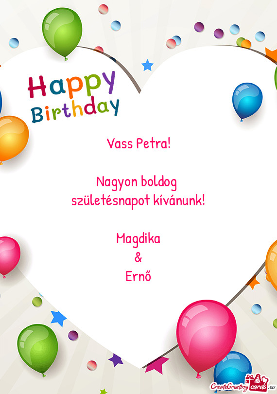 Vass Petra!    Nagyon boldog   születésnapot kívánunk!