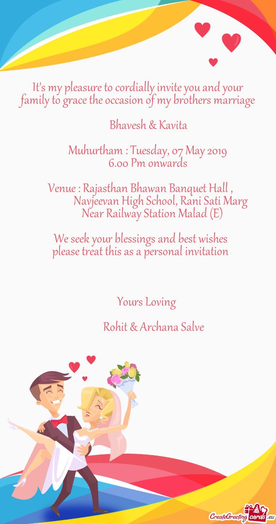 Venue : Rajasthan Bhawan Banquet Hall
