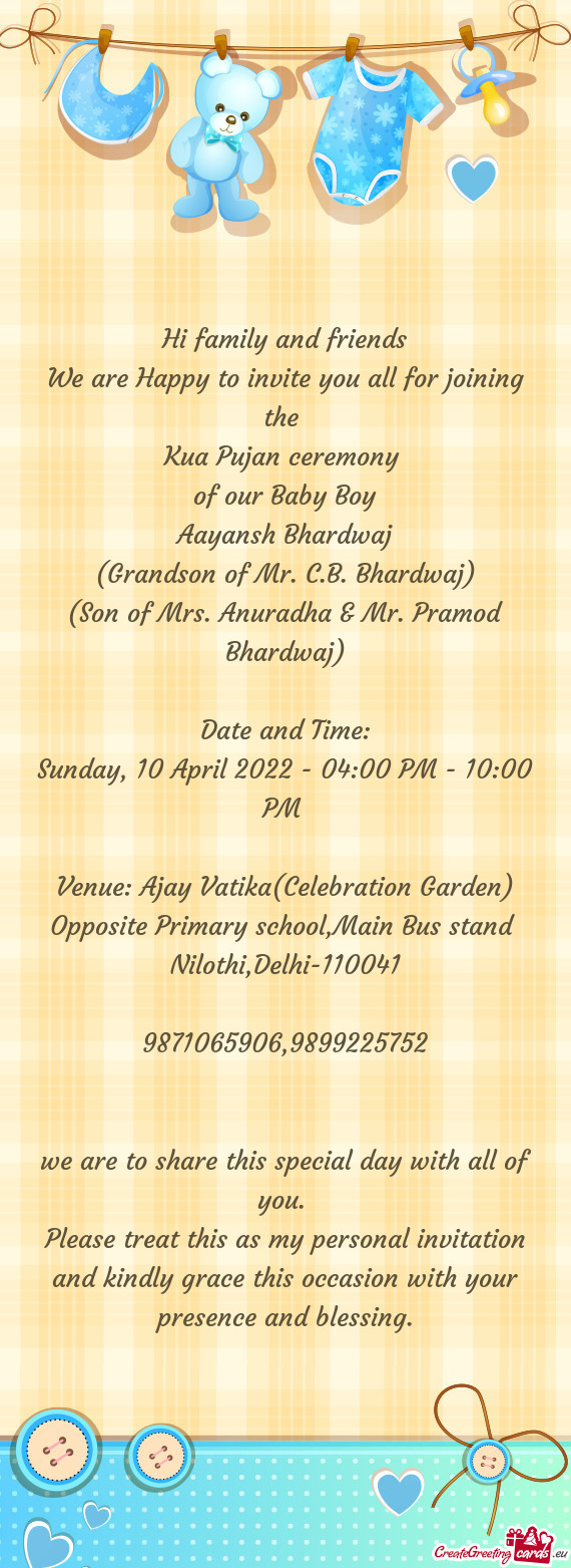 Venue: Ajay Vatika(Celebration Garden)