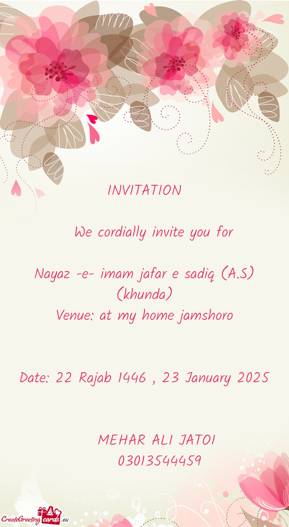 Venue: at my home jamshoro