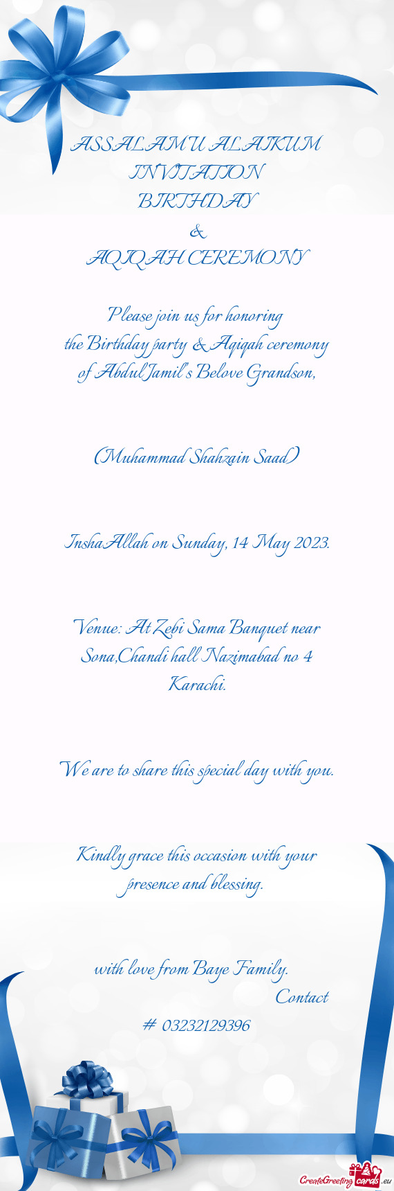 Venue: At Zebi Sama Banquet near Sona,Chandi hall Nazimabad no 4 Karachi