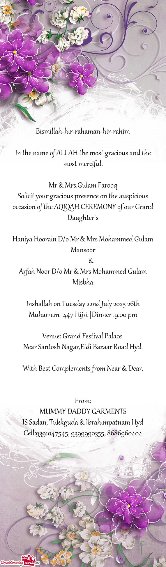 Venue: Grand Festival Palace