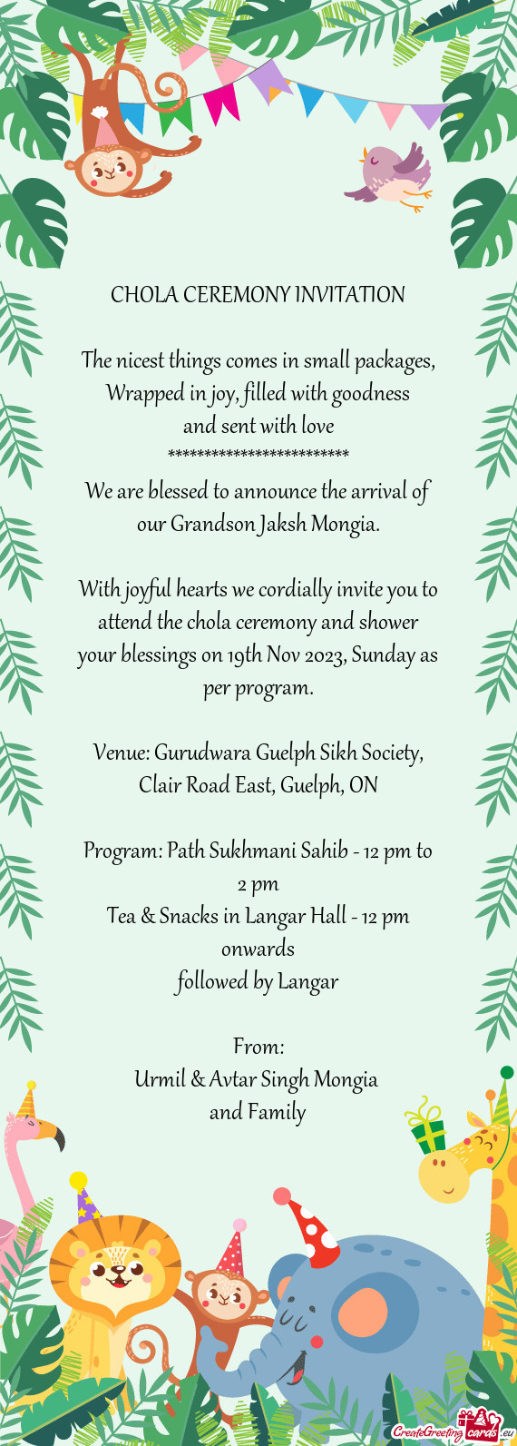 Venue: Gurudwara Guelph Sikh Society, Clair Road East, Guelph, ON